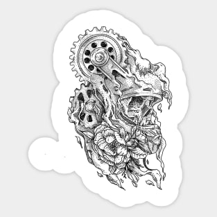 Skullhead Machine Sticker